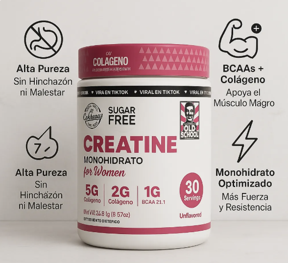 CREATINE MONOHYDRATE PARA MUJERES TAPA BLANCA