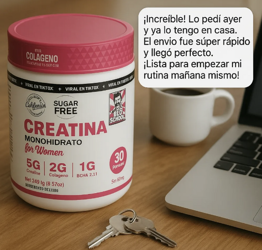 CREATINE MONOHYDRATE PARA MUJERES TAPA BLANCA